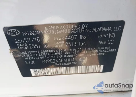 2017 Hyundai Sonata from USA, damaged, VIN 5NPE24AF4HH453031
